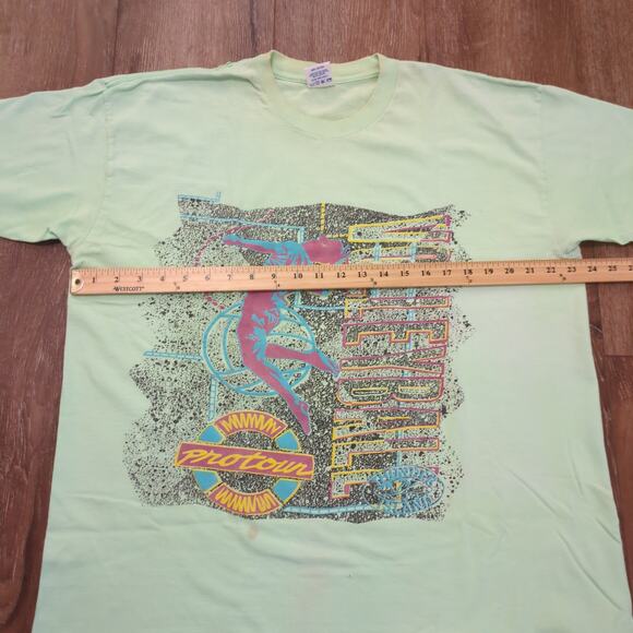 VTG Volleyball Adult XL Shirt Surf Beach California Retro Ocean Wave Neon 90s - Picture 5 of 6